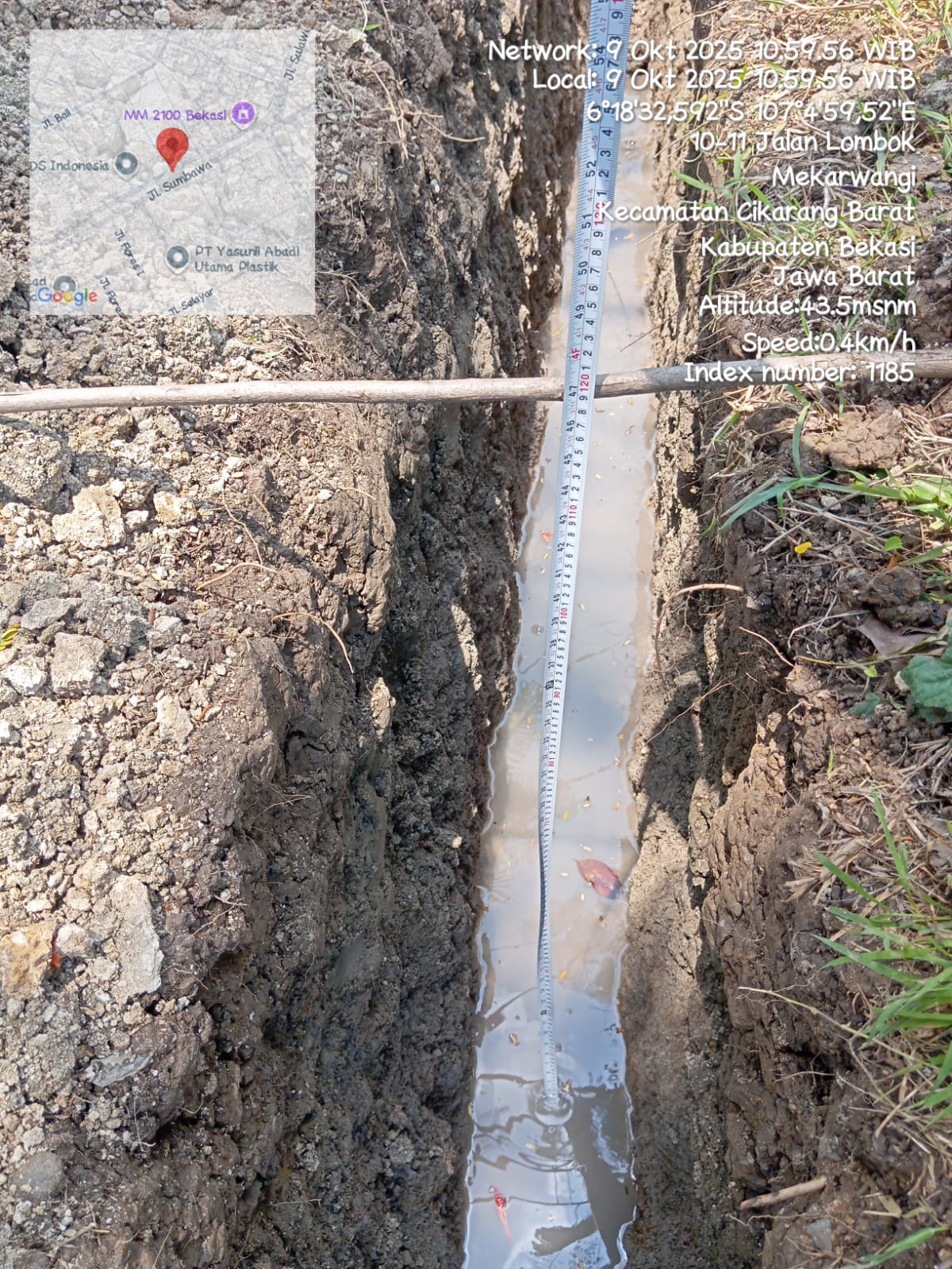 Verifikasi Kedalaman Galian 120 cm - Proyek Cikarang Barat